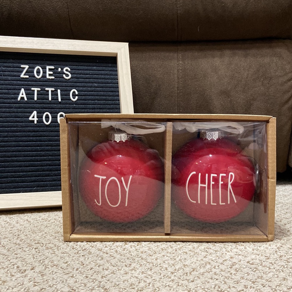 Rae Dunn JOY & CHEER Ornaments